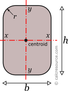 Rounded Rectangle Cross section Properties Calcresource